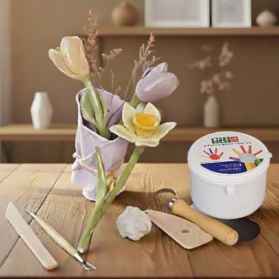BetaClay Kit – Pasta modellabile autoindurente con attrezzi in legno